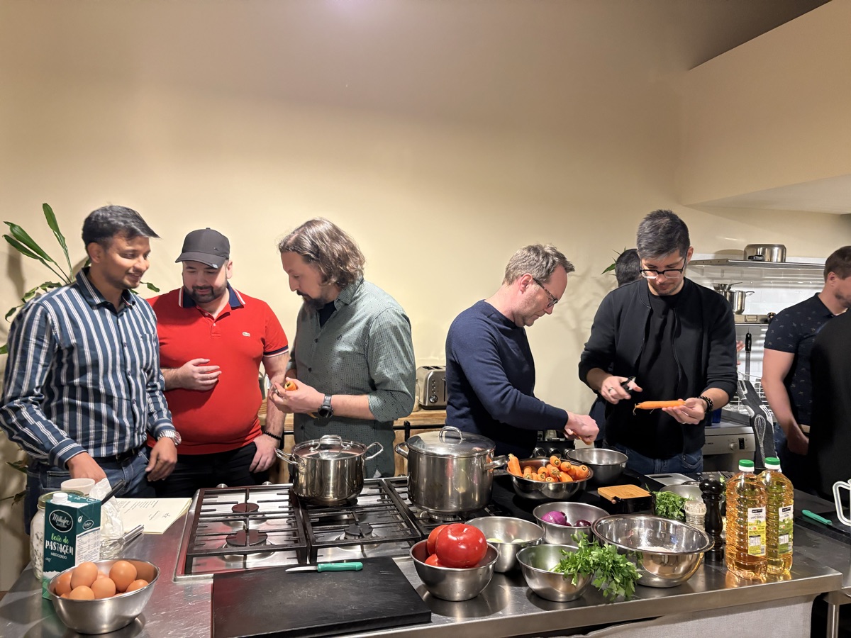 Team bonding cooking activity